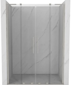 Mexen Velar L Duo, posuvné sprchové dvere do otvoru 150 cm, 8mm číre sklo, brúsená oceľ, 871-150-003-02-97