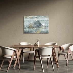 Sklenený obraz - Pyramídy v modrom filtri (70x50 cm)
