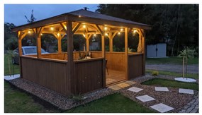 BERGE Záhradná girlanda 15m + 16x 1W LED žiarovka