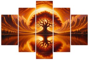 Obraz – Strom v krvavom slnku (150x105 cm)