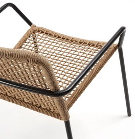 Béžová záhradná stolička s oceľovou konštrukciou Kave Home Bomer