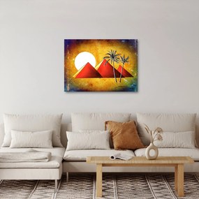 Obraz maľovaných egyptských pyramíd (70x50 cm)