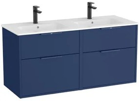 Roca Optica kúpeľňová skrinka s dvojumývadlom 120x58x45,5 cm modrá mat OPT1202ZM