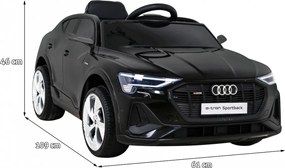 Ramiz Audi E-Tron Sportback pre deti Čierna + Pilot + pohon 4x4 + pomalý štart + rádio MP3 + LED