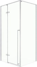 Novoterm Obdĺžnikový sprchový kút NV-Long 90x80 chróm/transparent - bez vaničky