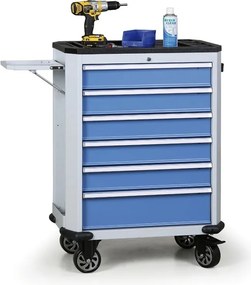 Pojazdný dielenský vozík na náradie G2, 6 zásuviek, grafit