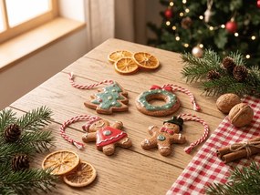 Sada 4 ks vianočných ozdôb GINGERBREADS 6 cm