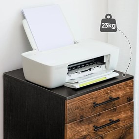 Pojízdný kancelářský kontejner Vasagle Dovi 69 cm hnědý/černý