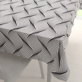 Biante Dekoračný obdĺžnikový obrus PML-042 Čierno-biele vlnenie 60x100 cm