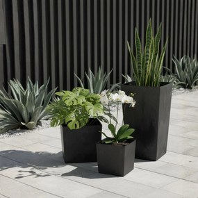 PLASTOVÝ KVETINÁČ PORTO 75X39,5X39,5 CM IMITÁCIA BETÓNU ČIERNA