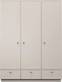 Šatníková skriňa Lorini 150 cm - kašmírová / čierne úchytky T