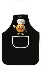 Kuchynská zástera Burger EMI, čierna