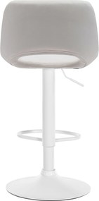 Barová stolička Camden - zamat, biely rám Krémová