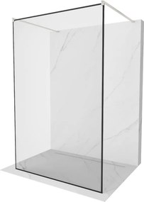Mexen Kioto, sprchová zástena Walk-In 150 x 200 cm, 8mm sklo čierny vzor, brúsená oceľ profil,  800-150-002-97-70
