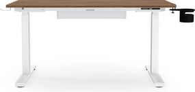 Elektrický stôl s nastaviteľnou výškou ergonomický biely/orech,1200x600 mm: ARIA