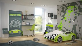 Raj posteli Detská posteľ " AUTO S CAR " 140/70 cm zelena
