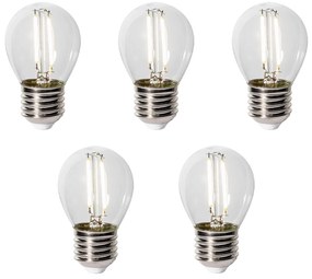 Sada 5 LED žiaroviek E27 P45 so senzorom súmraku 3W 250 lm 3000K