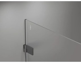 Mexen Lunar-B, výklopný sprchový kút ľavý 90 x 80 cm, 8mm číre sklo, grafitový profil, 832-090-080-95-00-L