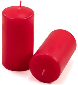 Sada stĺpových sviečok, 11,5 cm, Ø 6 cm, červená, 18 ks