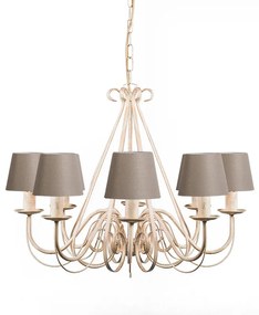 Lustr krémovej farby 60 cm s tienidlami v odtieni taupe - Giuseppe 8
