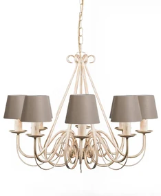 Lustr krémovej farby 60 cm s tienidlami v odtieni taupe - Giuseppe 8