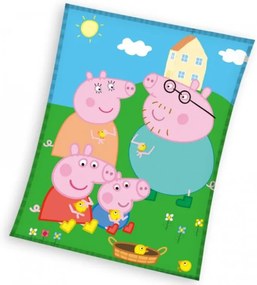 Detská deka Prasiatko Peppa a Kuriatka 150x200 cm
