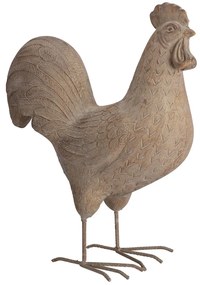Záhradná figúrka z horčíkovej živice Chicken 2, 40 cm, béžová