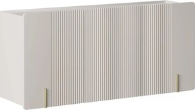 Závesná komoda Malmi 150 cm trojdverová - kašmír / zlatá