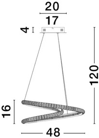 LED luster Ginevra 48 čierne