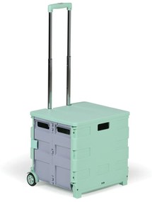 Skladací nákupný vozík, 50L, nosnosť 35 kg, 2 pevné kolieska