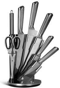 WELLHOX 8 dielna sada nožov v otočnom stojane v oceľovej farbe