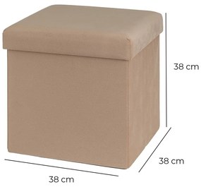 Svetlohnedý zamatový taburet Estela – Casa Selección