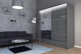 Šatníková skriňa Multi 200, Sivá