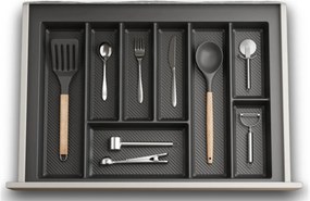 IN-DURO Príborník STRIPES 69 - 75 cm s hĺbkou 42 - 49 cm, antracit