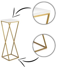 Stojan na kvety LOFT 70x24 cm zlatá/biela