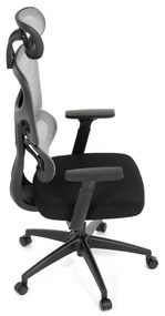 Kancelárska ergonomická stolička GRANT — sieť, látka, čierna / sivá