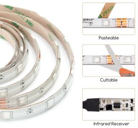Aigostar - LED RGB Stmievateľný pásik 3m LED/24W/12/230V IP65 + DO