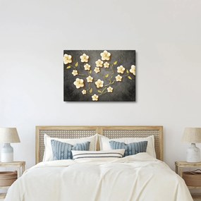 Obraz - Zlatý ker v čiernom pozadí (70x50 cm)