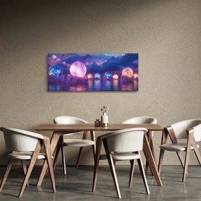 Obraz - Planéty na vode (120x50 cm)
