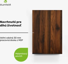 Blumfeldt WoodVista vysoká skrinka, Soft-Close, hliníkové rukoväte, udržateľné materiály