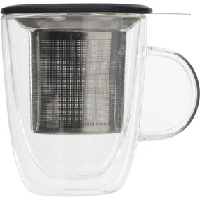 Hrnček s viečkom a sitkom Louie 300 ml číry