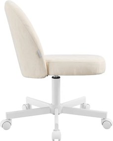 Kozmetická stolička s kolieskami OBGB35027W101 krémová / biela