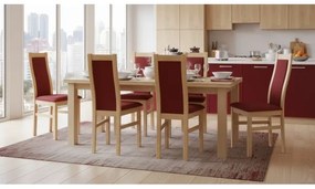 Jedálenská stolička ZOE dub/červená