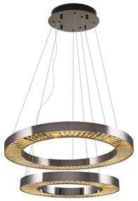 Závesný LED luster JESI LED/140W/230V 3000K, priemer 100 cm, strieborný