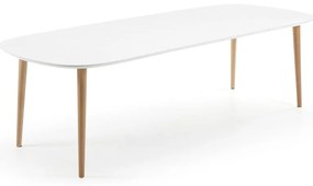 Biely rozkladací jedálenský stôl s bielou doskou 100x160 cm Oqui – Kave Home