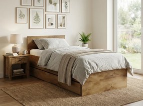 Posteľ ELISA 90 x 200 cm, dub artisan Rošt: Bez roštu, Matrac: Matrac Coco Maxi 20 cm