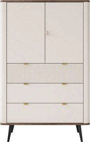 Moderná komoda NICOLA 90 cm kašmír + sivý kameň