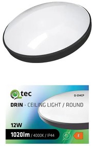 Stropná lampa QTEC 12W 4000K čierna