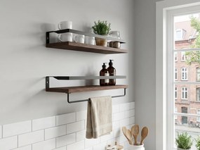 Nástenné police VIREON hnedé, sada 2ks