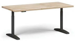 Výškovo nastaviteľný pracovný stôl OBOL do dielne, elektrický, 1700 x 800 x 690-1340 mm, čierna zaoblená podnož